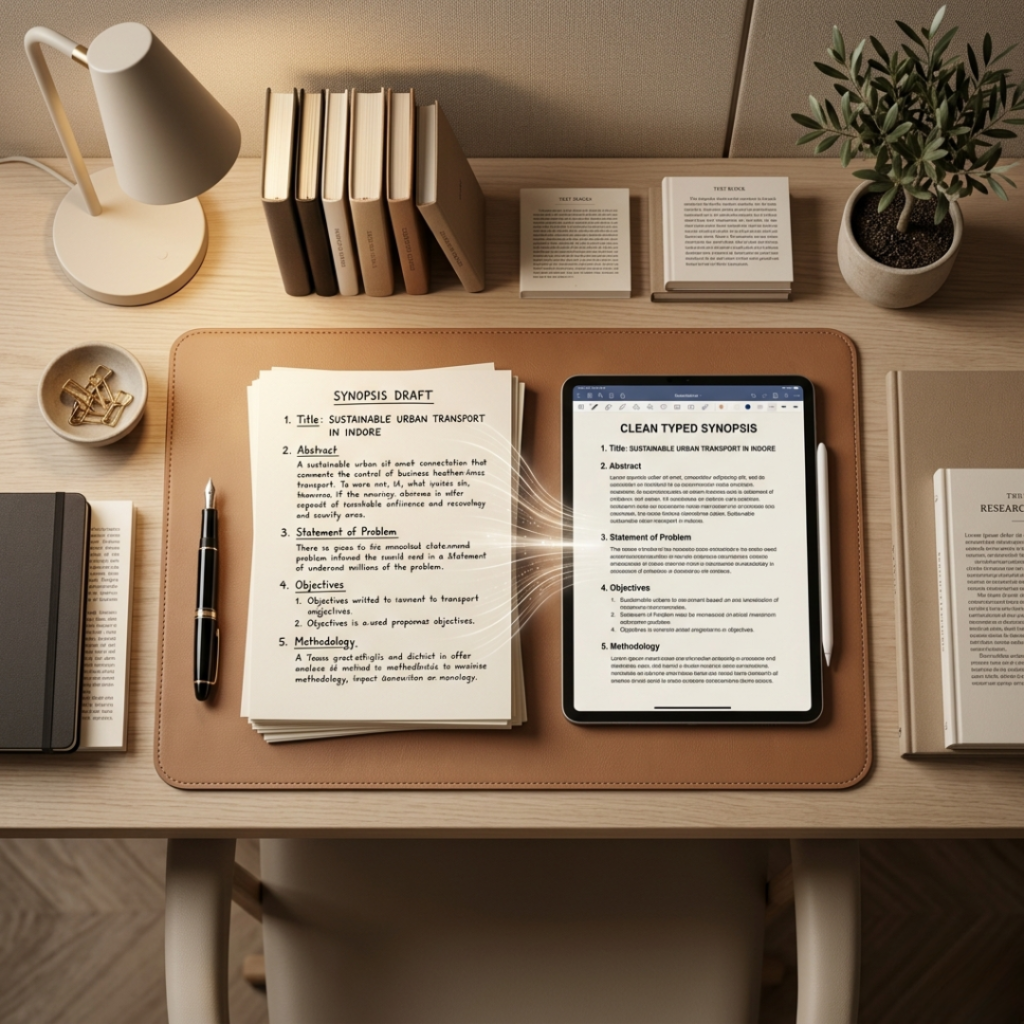 How to Make a Project Synopsis with organized notes and workflow