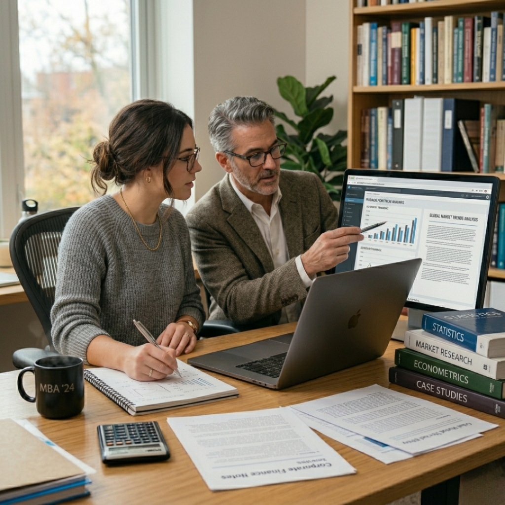 MBA thesis writing service expert helping student with research