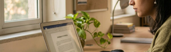 student writing statement of purpose for university