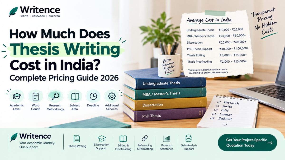 Thesis writing cost in India 2026 pricing guide with academic support services