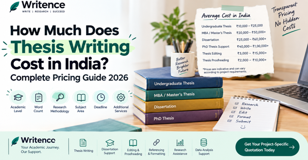Thesis writing cost in India 2026 pricing guide with academic support services